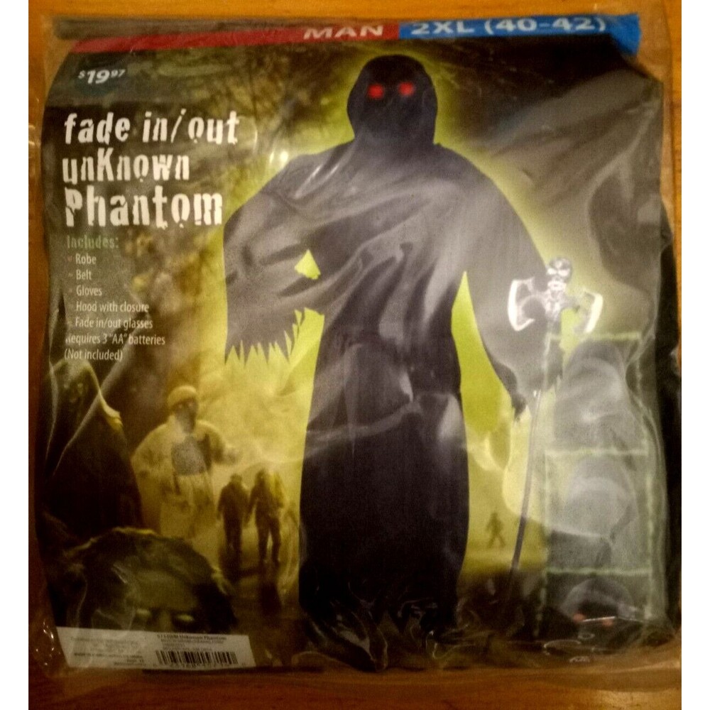 Fade In / Out Unknown Phantom Halloween Costume Adult 2XL (40-42) NIP